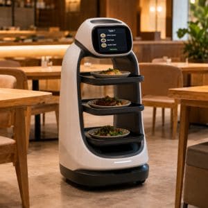 送餐機器人外殼代工｜餐飲服務機器人塑膠外罩，厚板真空成型 OEM 案例